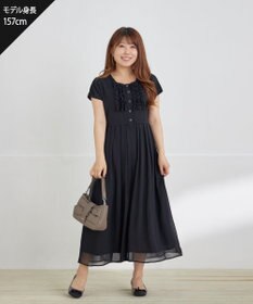 Tiaclasse L 【洗える】フリルワンピース