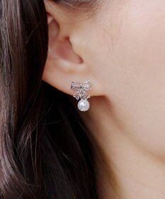 Tiaclasse 【金属アレルギー対応／選べる2タイプ】リボン＋パールピアス