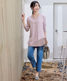 Tiaclasse 【安田美沙子さん着用・新色追加・洗える】ラウンドヘムニットチュニック