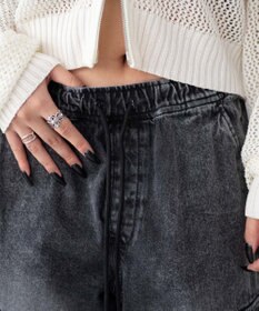 WEGO 【XS～Mサイズ展開/ウエストゴム 】デニムイージーパラシュートカーゴパンツ