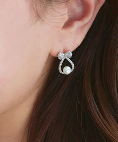 Tiaclasse 【金属アレルギー対応／選べる2タイプ】リボン＋パールピアス