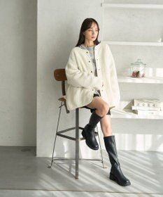 earth music&ecology 粒違い切替ボアブルゾン