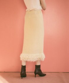 GRACE CONTINENTAL ラメフェザーフリンジスカート