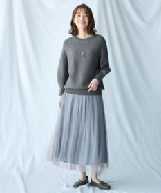 ANY L 【洗濯機可/6色展開】ラウンドネックガーターニット