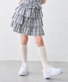 ANY KIDS 【洗濯機可能】ティアード チェックスカパン