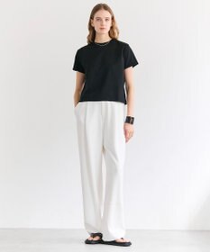 BEIGE， GYPSUM / シルキータッチ セミワイドタックパンツ