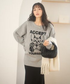 WEGO 【新色追加/ユニセックス着用ITEM/SMLサイズ展開】ジャガードグラフィックプルオーバー（LS）