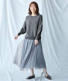 ANY L 【洗濯機可/6色展開】ラウンドネックガーターニット