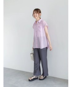 Te chichi 【7色展開】シャンブレーボイルフレンチスリーブシャツ