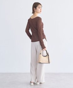 earth music&ecology シアーワッフルタックボタントップス