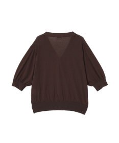 AMERICAN HOLIC 5分袖シアーVネックニットカーディガン