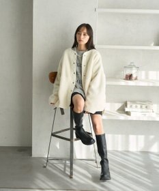 earth music&ecology 粒違い切替ボアブルゾン