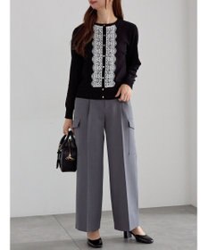 Te chichi フロントレースクルーネックカーディガン