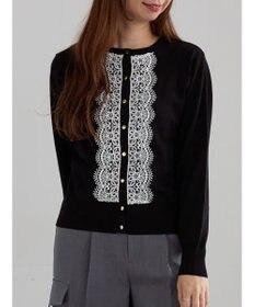 Te chichi フロントレースクルーネックカーディガン