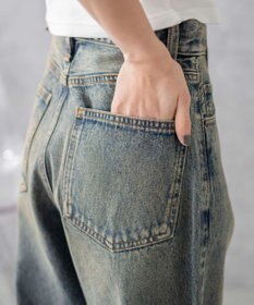 WEGO ヴィンテージウォッシュカーブデニムパンツ