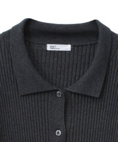 CRAFT STANDARD BOUTIQUE 襟付きニットコンパクトカーディガン