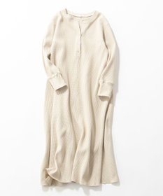 23区 L 【SLOW/洗える】ワッフルジャージー フレア ワンピース