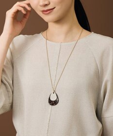 自由区 【SHIHOさん着用・ワンポイントアイテム】オーバルアセチメタル ネックレス マットゴールド