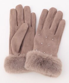 ANY SIS シャインストーン グローブ ライトモカ