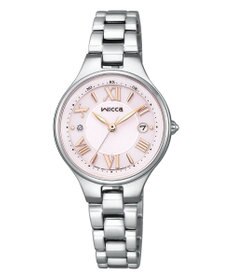 CITIZEN 【少し大きめの28mmケース】見やすさと可愛いらしさが魅力の電波時計 シルバー。防水 シンプル 日付 秒針 簡単ベルト調整。