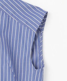 ANY 【洗濯機可】ラメストライプ半袖シャツブラウス