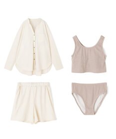 San-ai Resort（三愛水着楽園） ★新色ブラック×ライトグレー入荷【UPF50＋】シャツ・ショートパンツ付き４点セット　9M・11L　【San-ai Resort（サンアイリゾート）】