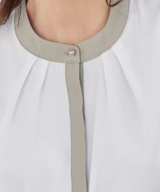 Tiaclasse 【新色追加・洗える】フロントタック配色ブラウス