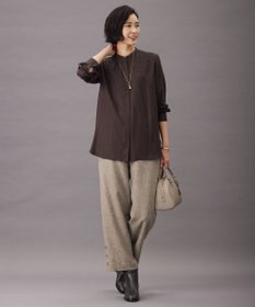 J.PRESS LADIES T/W シャブレーツイル セミワイド パンツ