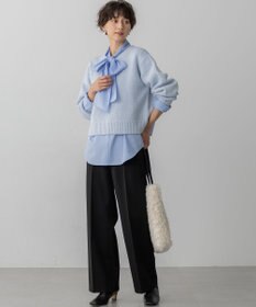 23区 L 【滝沢眞規子さん着用/Oggi掲載】ストレッチライトタイプライター 2WAY ボウタイブラウス