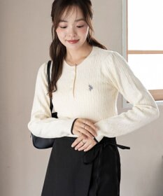 WEGO 【WEB限定/25年秋冬新作】別注USPOLOヘンリーネックニットPO