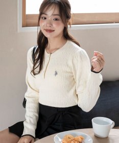 WEGO 【WEB限定/25年秋冬新作】別注USPOLOヘンリーネックニットPO