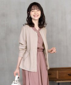 Tiaclasse L 【洗える】シルエットの変化を楽しめる麻調ドロストジャケット