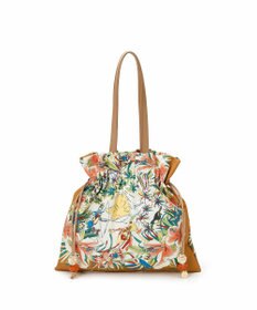 TOPKAPI 【TREASURE TOPKAPI】マイルドサテン スカーフ柄 巾着 トート バッグ