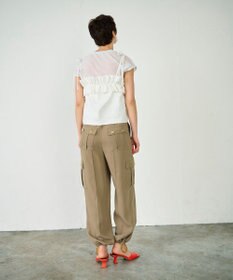 GRACE CONTINENTAL バックサテンカーゴパンツ