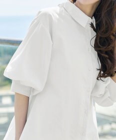 Tiaclasse 綿混ローン袖バルーンブラウス