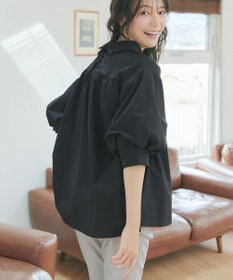 Tiaclasse 綿混ローン袖バルーンブラウス