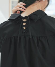 Tiaclasse 綿混ローン袖バルーンブラウス