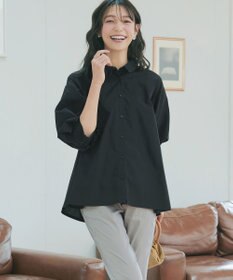 Tiaclasse 綿混ローン袖バルーンブラウス