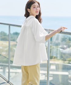 Tiaclasse 綿混ローン袖バルーンブラウス