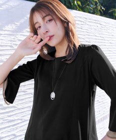 Tiaclasse 【新色追加】シフォンフレア袖チュニックブラウス