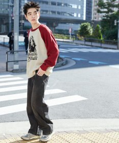 WEGO ラグランジャガードグラフィックプルオーバー