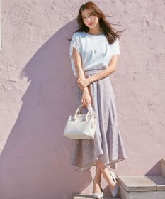 ANY SIS プレーティングジャージーフレンチスリーブ カットソー