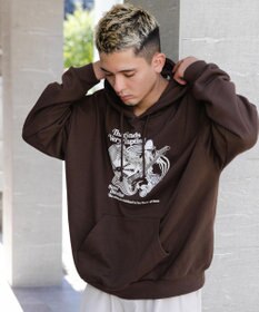 WEGO ヘビーウエイトユニークモチーフプルパーカー