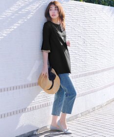 Tiaclasse 【新色追加】シフォンフレア袖チュニックブラウス