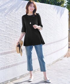 Tiaclasse 【新色追加】シフォンフレア袖チュニックブラウス