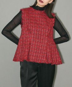 Green Parks ツイードペプラムベスト