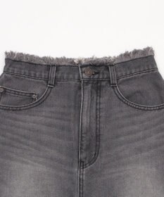 WEGO フリンジロングスリットデニムスカート