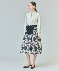 GRACE CONTINENTAL フラワージャガードテーラードレス