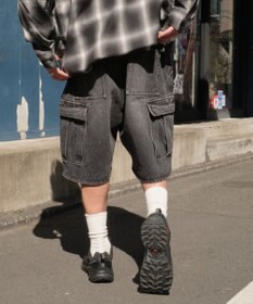 WEGO 【SMLサイズ展開】イージーバギーデニムカーゴショーツ