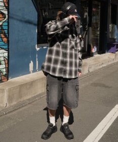 WEGO 【SMLサイズ展開】イージーバギーデニムカーゴショーツ